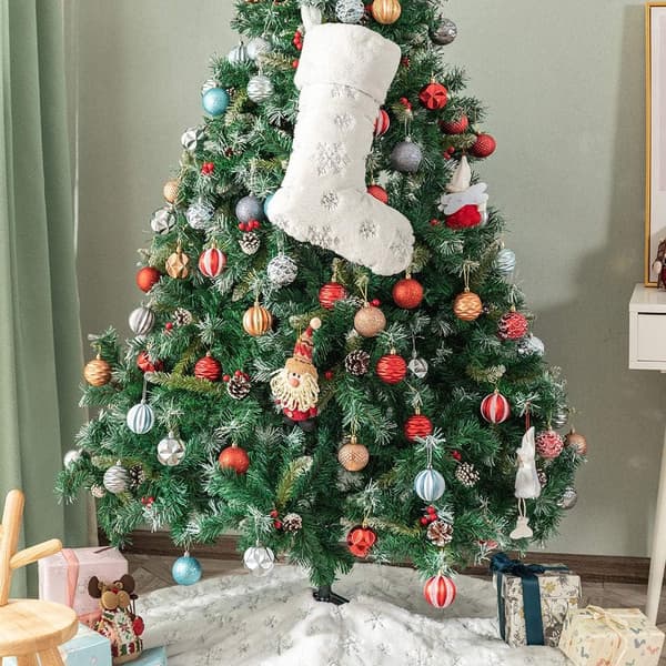 Plysj Julepynt Strømper 2stk Hvit Strømpe Gave Christ