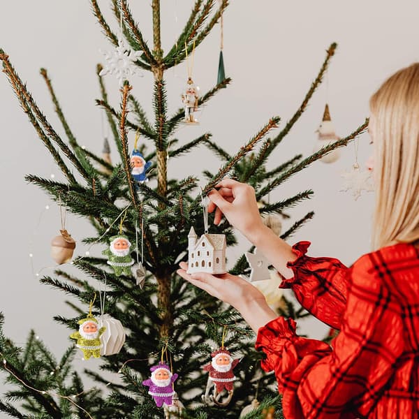 12 st julgransdekorationer tomte docka hänge jul