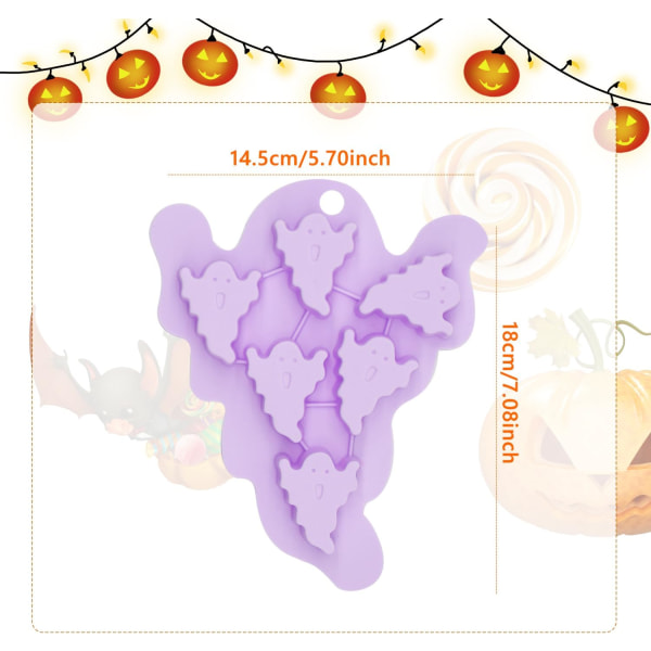 1 stk Halloween Silikonformer, 6-hulls Spøkelses Sjokoladeformer Hal