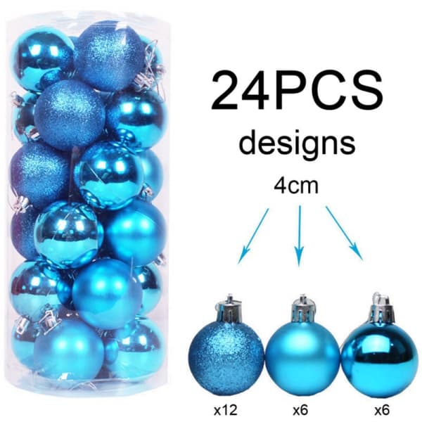24-pack 40 mm Färgglada Okrossbara Plastjulkulor