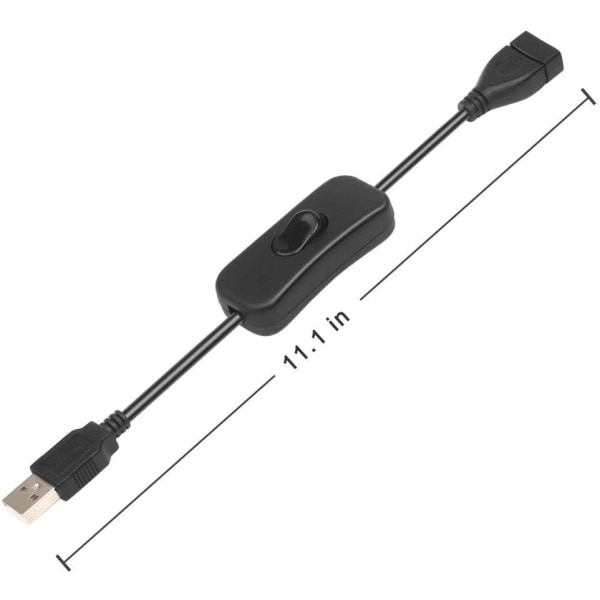 USB-kabel med ON/OFF-kontakt Forlængerkabel USB-lampeledning USB fa