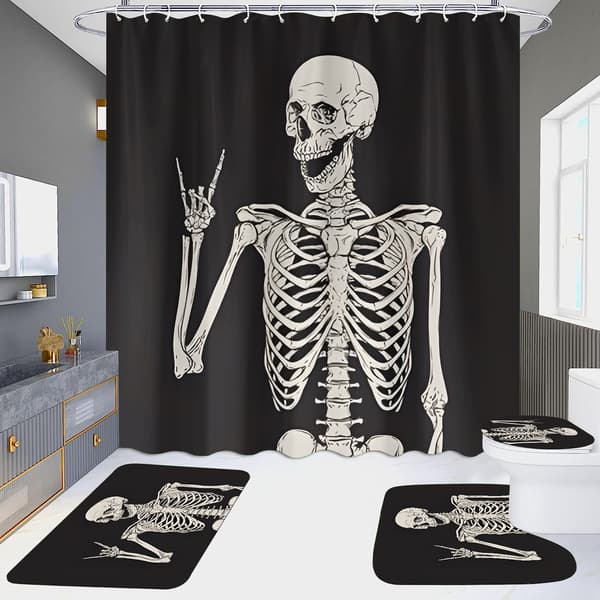 150*180CM Rock and Roll Skull Skeleton Bone Love Music