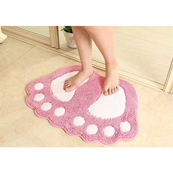 Sklisikker absorberende baderomsmatte, stort fotdesign, polyester, rosa