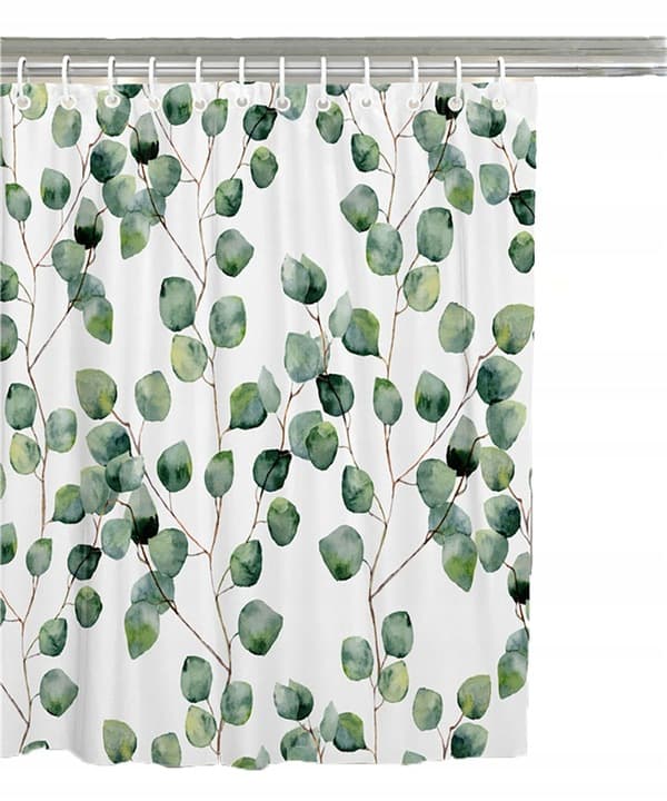 Duschdraperi med 12 ringar för fixering, 180x180 cm, vattenflöde（B