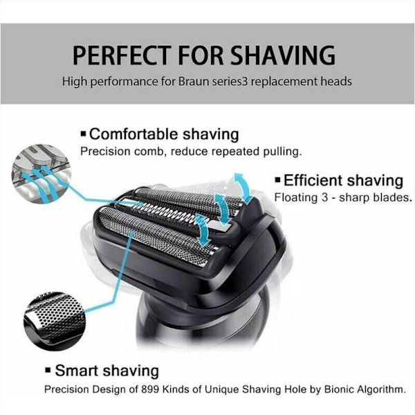 32B S3 Reservedeler Elektrisk Barberhode Tilbehør for Braun Ser