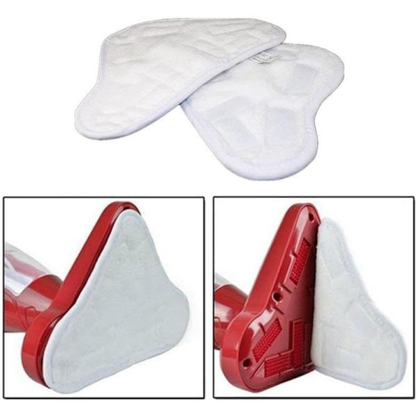 6 vaskbare mikrofiber-velcro-kluter til dampmopp, vaskbart trekk