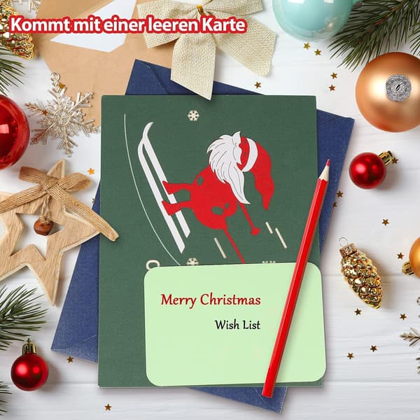 Pop-up julkort - Tomte, ren och presenter - 3D jul