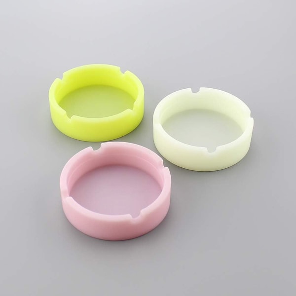 Luminous Silikon Gel Ashtray Ljus Cirkulär Ashtray Praktisk Små