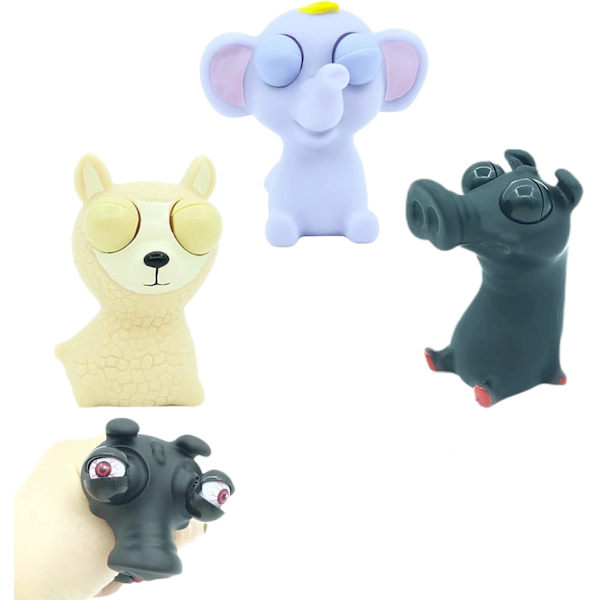3 stk. Sjovt Alpaka Gris Elefant Klemme Legetøj Squishy Squeeze Legetøj med
