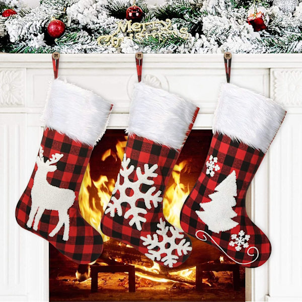 Julehenger til jul, sett med 3 store 50 cm julegaveposer