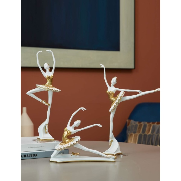 Danser Statue Dekoration Figur Ballerina Skulptur Harpiks Yoga Kunst Gave