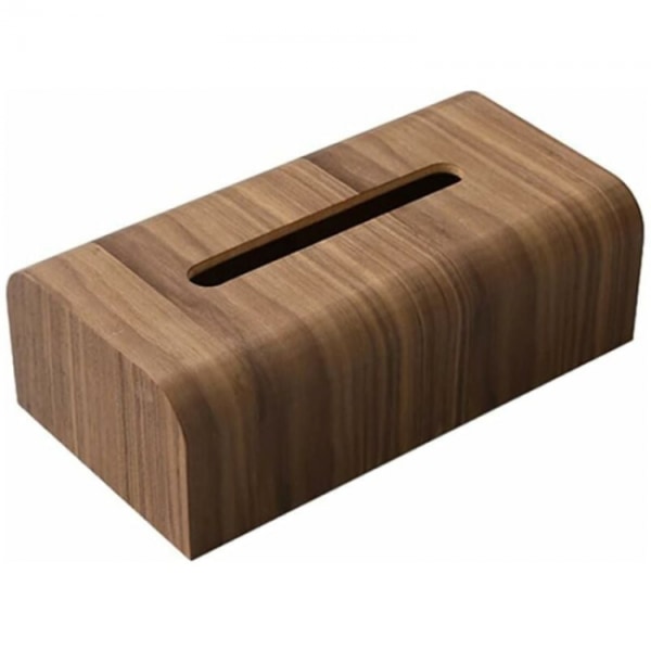 1 stk Stue Tissue Box Valnøddetræ Papir Box Bord Skrivebord St