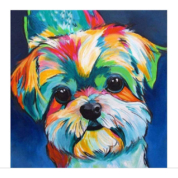 Diamantmålning, Hund 5D Diamantmålningssatser, Diamantbroderi