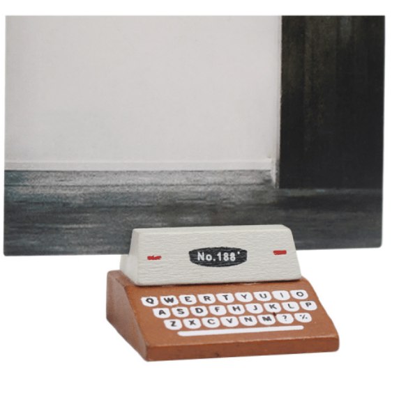 Imiteret printer visitkortholder, kaffe retro beskedholder
