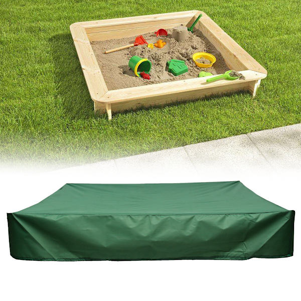155x155x20cm, grön sandlådeöverdrag, fyrkantig dammtät testsandlåda