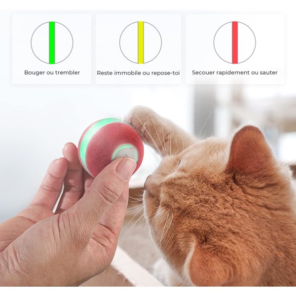 Interaktiv kattleksak, smart självroterande studsboll för Indoo