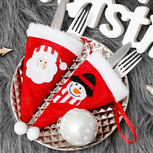 Julebestikkholdere 6 stk Juleborddekorasjon Middag