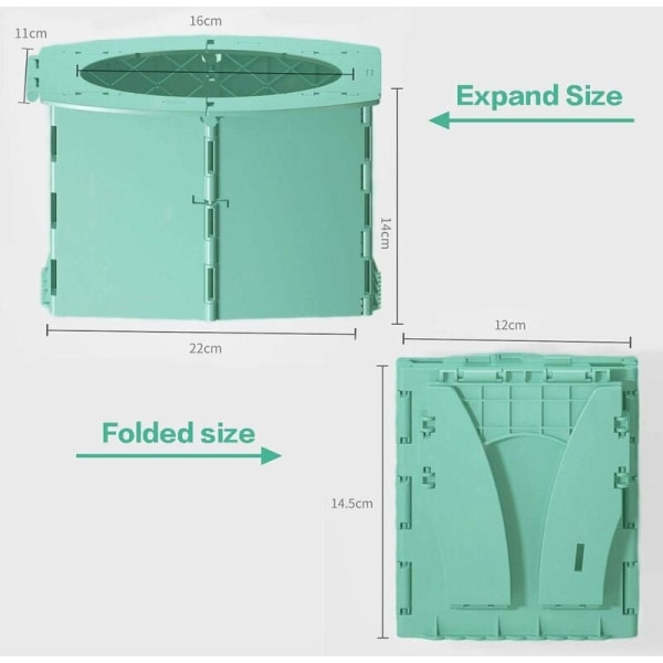 Grön baby potta, hopfällbar barn toalett, småbarn stol toalett P