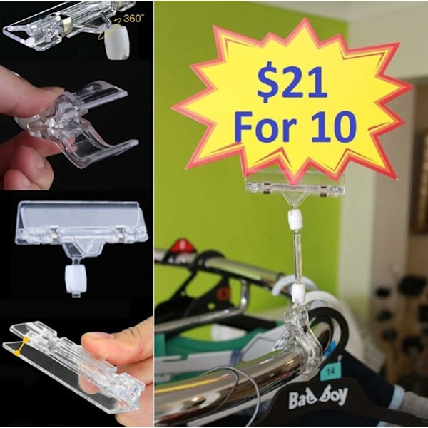 1 st i ett paket, 16*8 cm plast etikettklämma placering, transparent