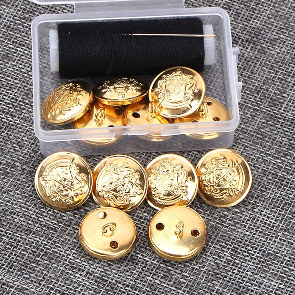 25 mm set med 12 retro metalldekorativa knappar för kostym eller kappa
