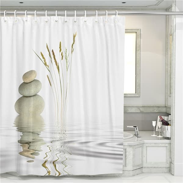 Duschdraperi med 12 ringar för fixering, 180x180 cm, vattenflöde（A
