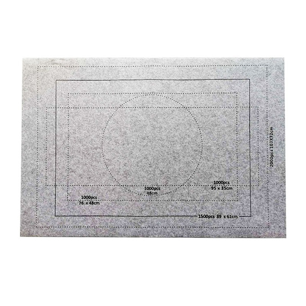 Grå puslespilsplade, 66 * 116 cm, bærbar puslespilsplade, puslespilsrulle p