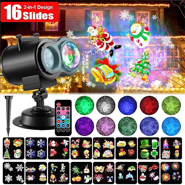 Christmas Projector Lights and Water Wave Dual Tubes LED Projecto