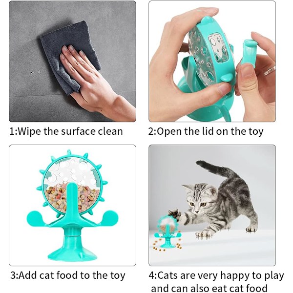Kattvindkvarn, vindkvarn kattleksak, snurrande leksak, interaktiv kattleksak
