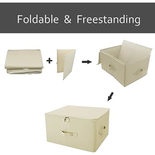 Beige, 1 Pack Hopvikbar Jumbo Canvas Förvaringsbehållare, Tidy Y