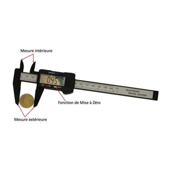 Vernier Caliper Digital Caliper 150 mm Carbon Fiber LCD Display W