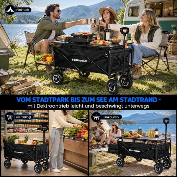 Rullende Plateau til Campingvogn 53×84cm Stål Carbon Bærbart Tilbehør Picnic Grill Have Udendørs