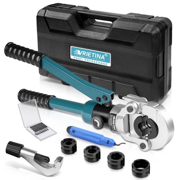 Pro Pressverktyg för Hydrauliska Presskopplingar TH16-32 för Rör i Koppar, Stål, Kol/Stainless med Formad Presskopp, Blå