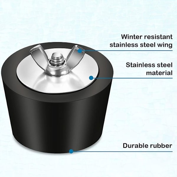 Vinterplugg för Pool 3.8cm, Professionell expanderande plugg för trycktest/reparation av poolutrustning