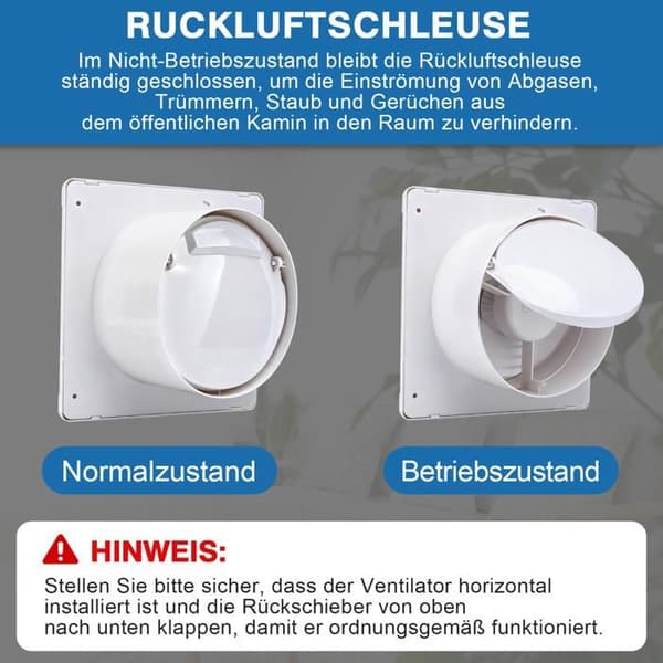 150mm 17W Solventilator med Timer og 6000mAh Batteri 200 m³/h til Hønsehuse, Drivhuse, Havehytter, PET Værelser