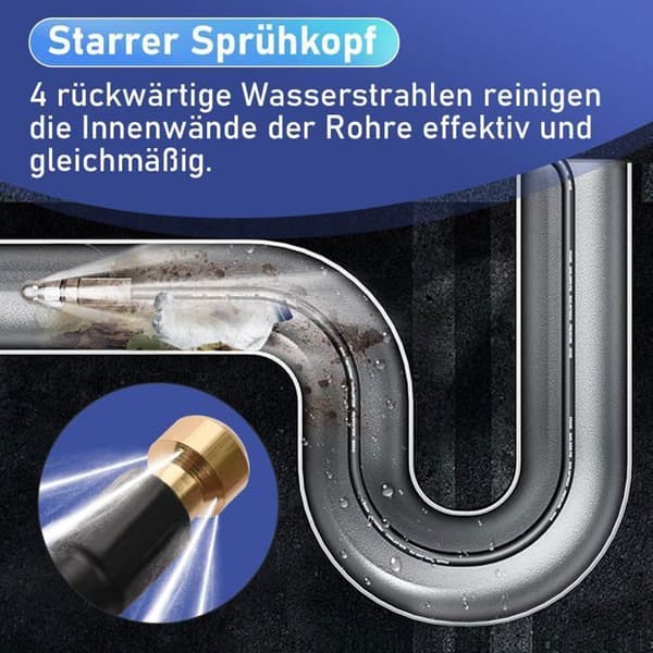 Kit Rörsanering 10m, 180 Bar med väska, M22-adapter, styva munstycken, för Tryckslangar K2-7