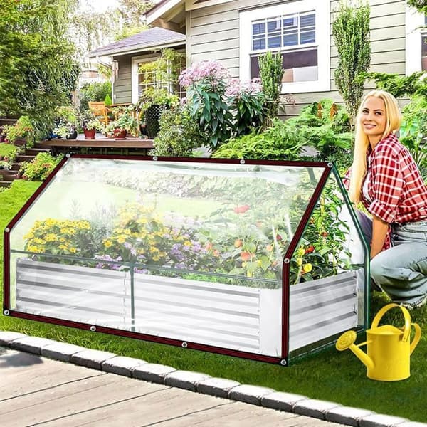 2x3m Transparent tarp til udendørs brug med øjer - Revne-resistent, Rustfrie øjer til have og terrasse