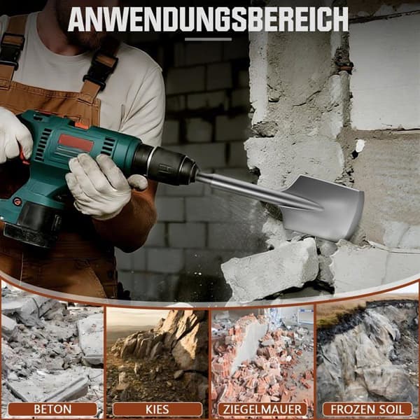 SDS Max Spade Chisel, Spade Chisel, 110 x 435mm, Hexagon Drill 30 mm, med Plastväska, För Murverk, Asfalt och Golv