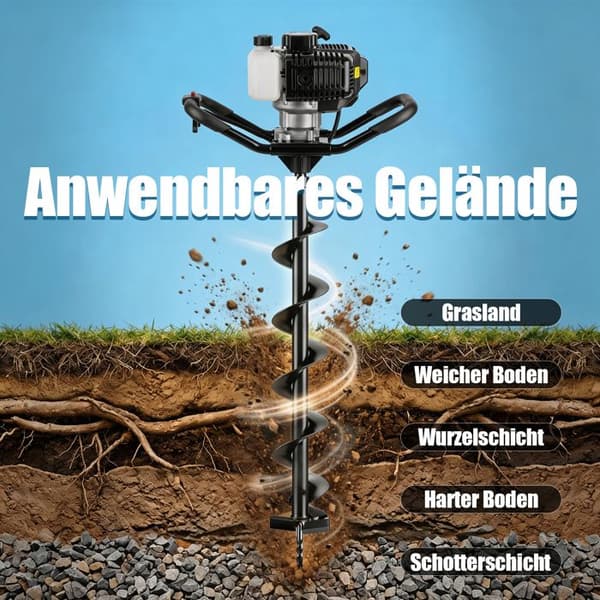 Bore til Boremaskine Ø 80 mm x 80 cm - SDS-Plus Adapter - Manganestål - Pro Bore til Jordvarmebor