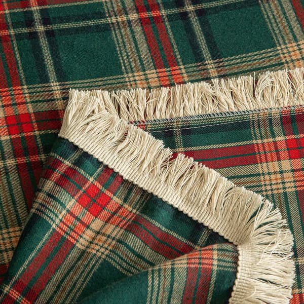 QELUS Jules Sofa Cover til jul, Plaid Sofa Tæppe med pompon, Rektangulær Blød Tæppe Dæksel (Grøn, 180x300cm)