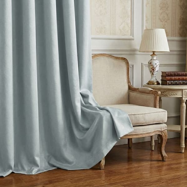 Qelus Set med 2 Mörkläggande Våfflade Gardiner 132x274cm Grå Modern för Vardagsrum Sovrum Grå