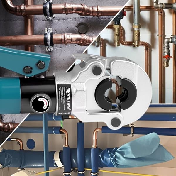 Pro Pressverktyg för Hydrauliska Presskopplingar TH16-32 för Rör i Koppar, Stål, Kol/Stainless med Formad Presskopp, Blå