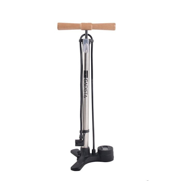 Digital cykelpump med trähandtag