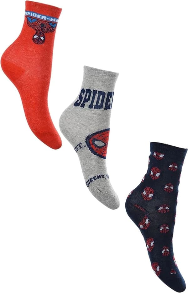 3-pack Spiderman strumpor Grå/Blå/Röd MultiColor 23/26
