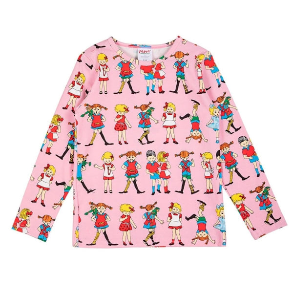 Pippi Langstrømpe- Pippi med venner-skjorte pink Pink 110