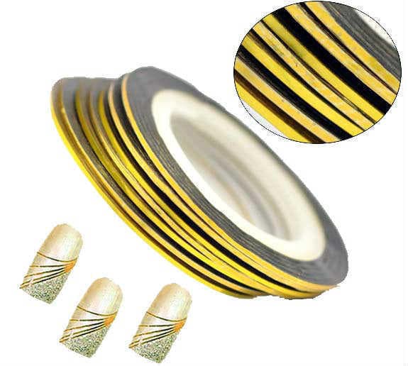 Striping/Dekorations tejp 1 rulle Guld