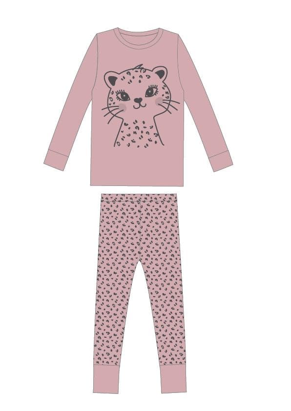 2-delt pyjamas med leopard 98/104 Light pink 98/104