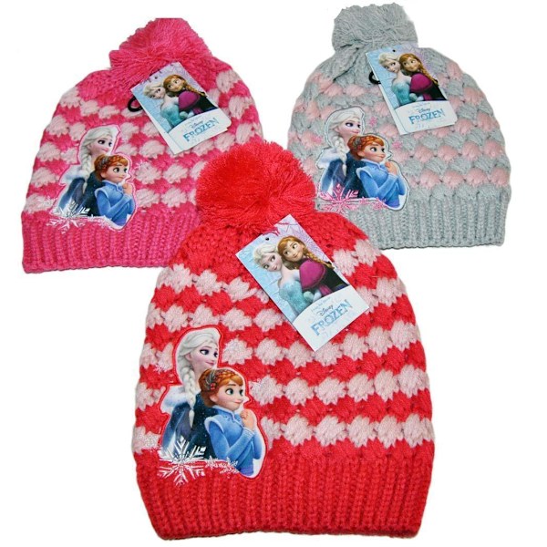 Frost/Frozen hattu tupsulla 52 cm Tummanpunainen Dark pink