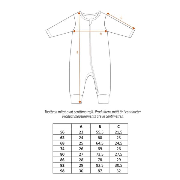 Mummi Rosdalen pyjamas gul MultiColor 92