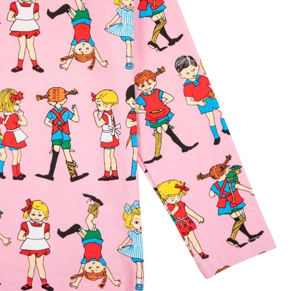 Pippi Langstrømpe- Pippi med venner-skjorte pink Pink 122