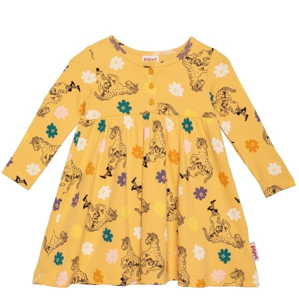 Pippi Långstrump-Blomma-klänning baby beige Beige 68